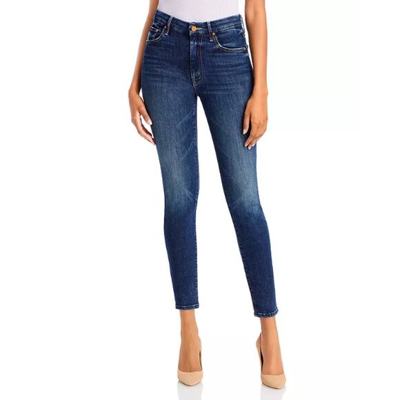 MOTHER Women's High Waisted Looker Skinny Jeans Size 28 US 6 Blue Teaming Up NWT - Picture 1 of 11